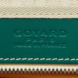 Pre Owned Goyard Green Goyardine Coated Canvas and Leather Bowling 55 bag