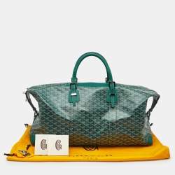 Pre Owned Goyard Green Goyardine Coated Canvas and Leather Bowling 55 bag