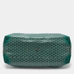 Pre Owned Goyard Green Goyardine Coated Canvas and Leather Bowling 55 bag