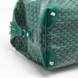 Pre Owned Goyard Green Goyardine Coated Canvas and Leather Bowling 55 bag