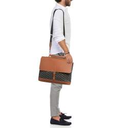 مملوكة مسبقًا Goyard Brown Goyardine Coated Canvas and Leather Citadin Messenger Bag