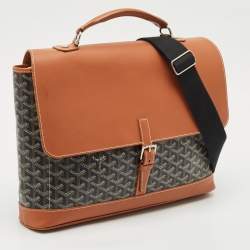 مملوكة مسبقًا Goyard Brown Goyardine Coated Canvas and Leather Citadin Messenger Bag