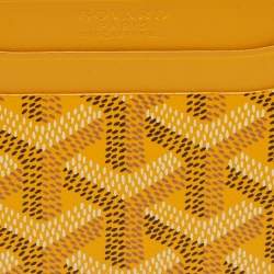Pre Owned Goyard Yellow Goyardine Coated Canvas and Leather Saint Sulpice Card Holder