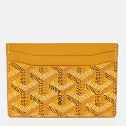 Pre Owned Goyard Yellow Goyardine Coated Canvas and Leather Saint Sulpice Card Holder