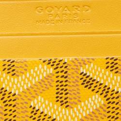 Pre Owned Goyard Yellow Goyardine Coated Canvas and Leather Saint Sulpice Card Holder