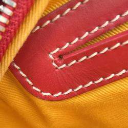 Pre Owned Goyard Cup Vert PM Red Coated Canvas Leather Shoulder Bag