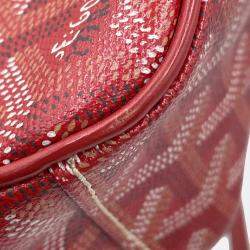 Pre Owned Goyard Cup Vert PM Red Coated Canvas Leather Shoulder Bag