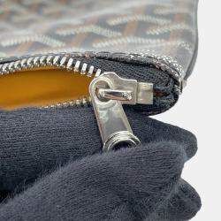 Pre Owned Goyard Senna MM Black PVC Leather Clutch Bag