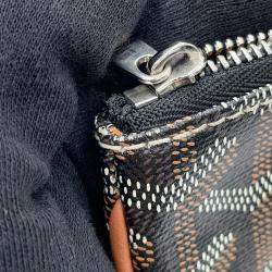 Pre Owned Goyard Senna Clutch Bag Black/Natural senat Pvc Leather Size Mm