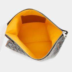 Pre Owned Goyard Senna Clutch Bag Black/Natural senat Pvc Leather Size Mm
