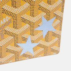 Pre Owned Goyard Yellow Coated Canvas Macage Bigtoire Half Wallet