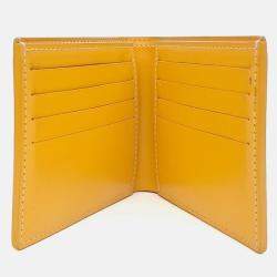 Pre Owned Goyard Yellow Coated Canvas Macage Bigtoire Half Wallet