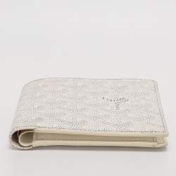 Pre Owned Goyard Saint Florentin White Goyardine Coated Canvas Wallet