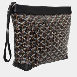 مملوكة مسبقًا Goyard Black/Brown Coated Canvas Conti Pouch
