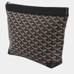 مملوكة مسبقًا Goyard Black/Brown Coated Canvas Conti Pouch