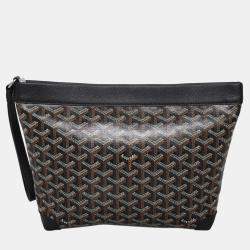 مملوكة مسبقًا Goyard Black/Brown Coated Canvas Conti Pouch