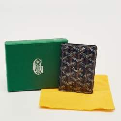 Pre Owned Goyard Saint Marc Navy Blue Goyardine Coated Canvas Card Holder
