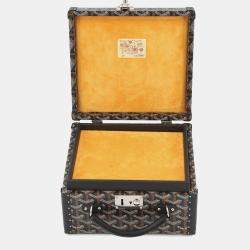 Pre Owned Goyard Joux Watch Trunk For 6 Watches Black Pvc Leather