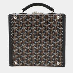 Pre Owned Goyard Joux Watch Trunk For 6 Watches Black Pvc Leather