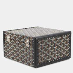 Pre Owned Goyard Joux Watch Trunk For 6 Watches Black Pvc Leather