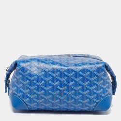 Pre Owned Goyard Boeing 25 Trousse Blue Goyardine Coated Canvas Pouch