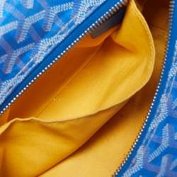 Pre Owned Goyard Boeing 25 Trousse Blue Goyardine Coated Canvas Pouch