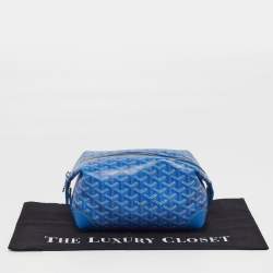 Pre Owned Goyard Boeing 25 Trousse Blue Goyardine Coated Canvas Pouch