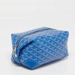 Pre Owned Goyard Boeing 25 Trousse Blue Goyardine Coated Canvas Pouch