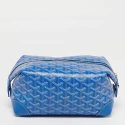 Pre Owned Goyard Boeing 25 Trousse Blue Goyardine Coated Canvas Pouch
