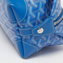 Pre Owned Goyard Boeing 25 Trousse Blue Goyardine Coated Canvas Pouch