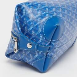 Pre Owned Goyard Boeing 25 Trousse Blue Goyardine Coated Canvas Pouch