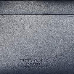 Pre Owned Goyard Victoire Navy Blue Goyardine Coated Canvas Bifold Wallet