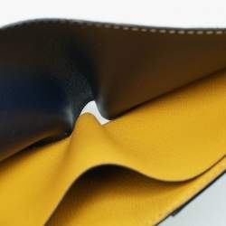 Pre Owned Goyard Victoire Navy Blue Goyardine Coated Canvas Bifold Wallet