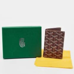 Pre Owned محفظة بطاقات جويارد سان بيير كانفاس جوياردين مقوى بني ثنائية الطي