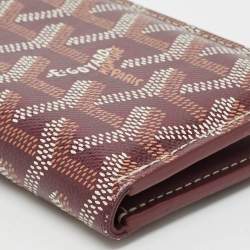 Pre Owned محفظة بطاقات جويارد سان بيير كانفاس جوياردين مقوى بني ثنائية الطي