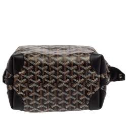 Pre Owned Goyard Black Goyardine Coated Canvas and Leather Boeing 25 Trousse Clutch