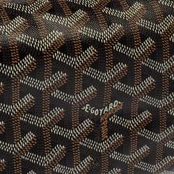 Pre Owned Goyard Black Goyardine Coated Canvas and Leather Boeing 25 Trousse Clutch