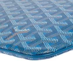 Goyard Blue Goyardine Coated Canvas Zip Pouch