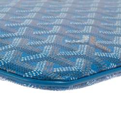 Goyard Blue Goyardine Coated Canvas Zip Pouch