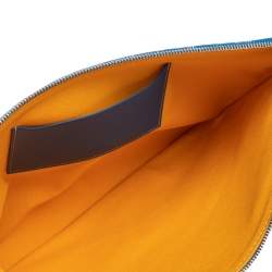 Goyard Blue Goyardine Coated Canvas Zip Pouch