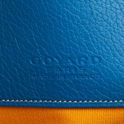 Goyard Blue Goyardine Coated Canvas Zip Pouch