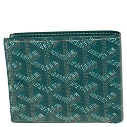 Pre Owned Goyard Green Goyardine Coated Canvas Victoire Bifold Wallet