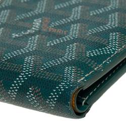 Pre Owned Goyard Green Goyardine Coated Canvas Victoire Bifold Wallet