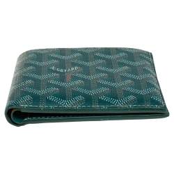 Pre Owned Goyard Green Goyardine Coated Canvas Victoire Bifold Wallet