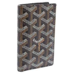 Pre Owned Goyard Black Goyardine Coated Canvas Saint Pierre Bifold Card Holder