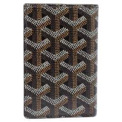 Pre Owned Goyard Black Goyardine Coated Canvas Saint Pierre Bifold Card Holder
