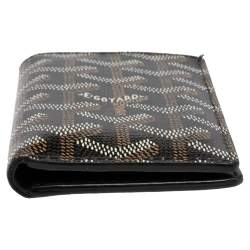 Pre Owned Goyard Black Goyardine Coated Canvas Saint Pierre Bifold Card Holder