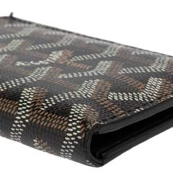 Pre Owned Goyard Black Goyardine Coated Canvas Saint Pierre Bifold Card Holder