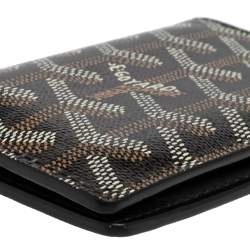 Pre Owned Goyard Black Goyardine Coated Canvas Saint Pierre Bifold Card Holder