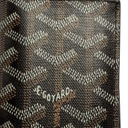 Pre Owned Goyard Black Goyardine Coated Canvas Saint Pierre Bifold Card Holder